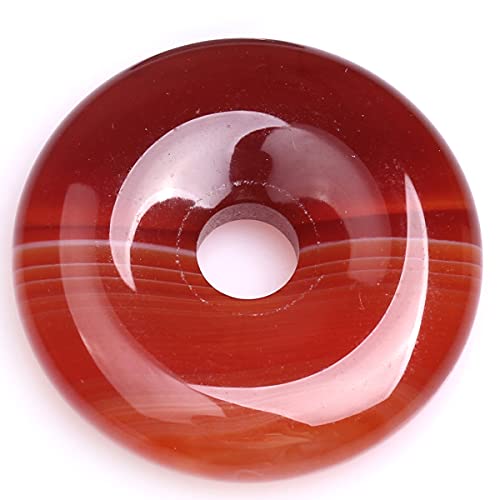 GEM-Inside Natürliche Donut-Ringe, 30 mm, roter Onyx, Sardonyx, Achat, Steinperlen für Schmuckherstellung, 1 Stück von ADSUBHSJFAKK