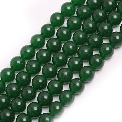 GEM-Inside grüne Jade-Edelsteine, lose Perlen, 10 mm, rund, Kristall-Energiestein, Kraft für Schmuckherstellung, 38,1 cm von ADSUBHSJFAKK