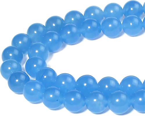 Natürlicher Aquamarin-Chalcedon, runde lose Perlen für Schmuckherstellung, DIY, Armband, Halskette (8 mm) von ADSUBHSJFAKK