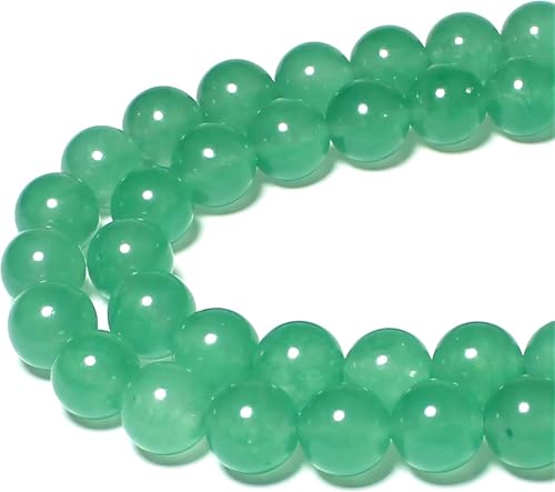 Steinperlen, 12 mm, rund, Aventurin, grüne Jade, lose Edelstein-Perlen für Schmuckherstellung, Armband, Halskette, Ohrringe, Anhänger, 30 Stück von ADSUBHSJFAKK