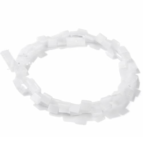 Tila-Perlen, natürlich, weiß, 2 Löcher, flach, quadratisch, lose, rechteckige Abstandshalter, Perlen für DIY-Armbänder, Ohrringe, Schmuckherstellung, 5 x 5 mm von ADSUBHSJFAKK