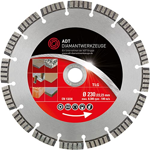 ADT DIAMANTWERKZEUGE | Diamanttrennscheibe TLG Premium für Stahlbeton, Stein und Granit | Ø 230/22,23 mm von ADT DIAMANTWERKZEUGE Ein Unternehmen der ADT Group