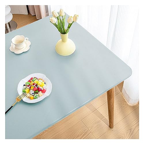 Kunstleder Tischdecke mit Elastischem Rand rutschfest, PU Leder Esstisch Unterlagen, Leder Tischtuch wasserdichte Fleckabweisend, Wetterfest Tischauflage Terrassentisch/Gartentisch(60x60cm,Blue) von ADTEMP