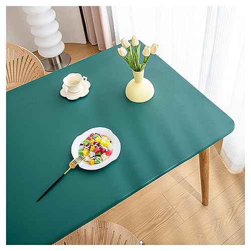 Kunstleder Tischdecke mit Elastischem Rand rutschfest, PU Leder Esstisch Unterlagen, Leder Tischtuch wasserdichte Fleckabweisend, Wetterfest Tischauflage Terrassentisch/Gartentisch(60x60cm,Dark Gree von ADTEMP