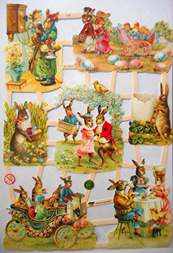 Glanzbilder Ostern Osterhase Hase EF 7349 Oblate Posiebilder Scrapbook Deko GWI 526 von AEARJOHNFGJ