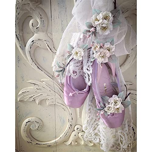 5D Diamond Painting Set Ballettschuhe DIY Diamant Painting Bilder Zubehör für Erwachsene Kinder Anfänger Wand Dekorationen Wohnzimmer Schlafzimmer Büro Bar, 40x60cm/16x24inch von AENL