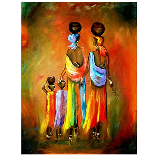 DIY 5D Diamant Malerei Kit Afrika Frau Diamond Painting Full Groß Kristall Strass Stickerei Kreuzstich Arts Craft Gemälde Malen nach Zahlen für Wanddekoration 60x90cm/24x36inch von AENL