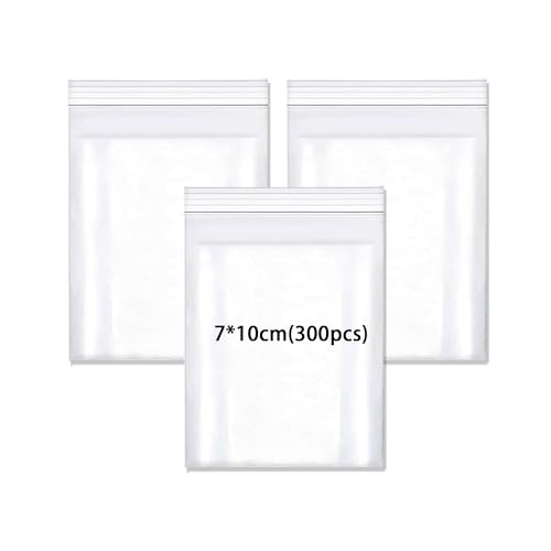 300 Stück Druckverschlussbeutel Klein 7x10cm Wiederverschließbare Beutel Plastikbeutel Zipper Beutel Klein Tüten Geeignet für das Verpacken von Kleinen Snacks, Samen, Schmuck, etc. von AENZA