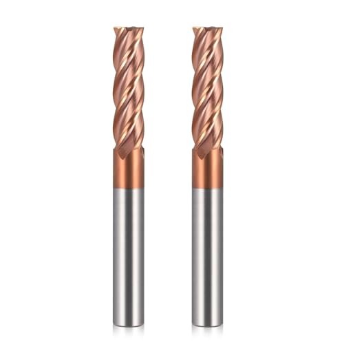 4 Flutes Solid Carbide CNC Router Bits, 8mm Square Nose End Mill, HRC55 Coated Sharp Spiral Fräser, 2 Pcs 30mm Schnittlänge, for Gravieren Aluminiumlegierung/Stahl/Kupfer, CNC Maschine(30mm Cutting Le von AEPBTMQ