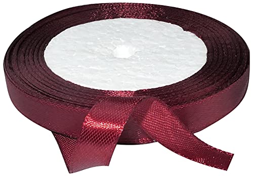 AERZETIX - C50223 - Satinband dekorativ glänzend fein - 10mm x 22 meter - weinrote - kreative projekte nähkunst geschenkverpackung zur geburtstagsfeier von AERZETIX