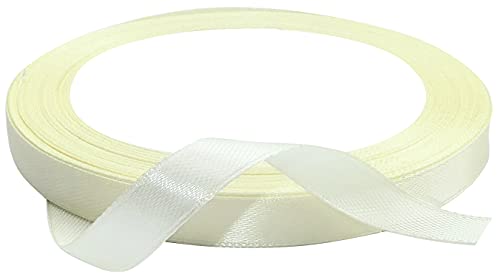 AERZETIX - C50228 - Satinband dekorativ glänzend fein - 10mm x 22 meter - vanillecreme - kreative projekte nähkunst geschenkverpackung zur geburtstagsfeier von AERZETIX