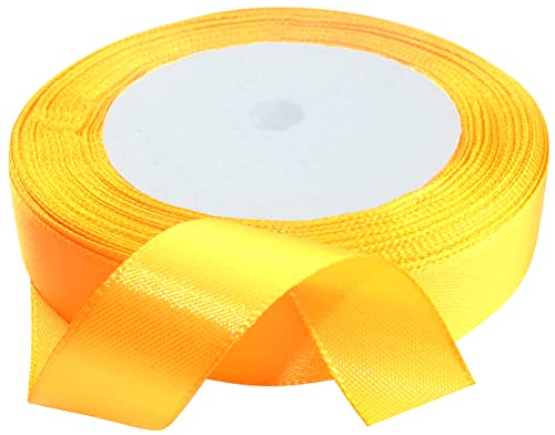 AERZETIX - C50409 - Satinband dekorativ glänzend fein - 20mm x 22 meter - maisgelb - kreative projekte nähkunst geschenkverpackung zur geburtstagsfeier von AERZETIX