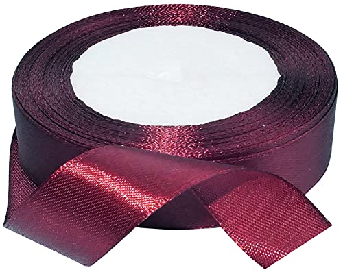 AERZETIX - C50427 - Satinband dekorativ glänzend fein - 20mm x 22 meter - weinrote - kreative projekte nähkunst geschenkverpackung zur geburtstagsfeier von AERZETIX