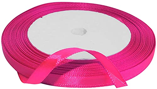 AERZETIX - C50447 - Satinband dekorativ glänzendes - 6mm x 22 meter - rosa neon - kreative projekte nähkunst geschenkverpackung zur geburtstagsfeier von AERZETIX