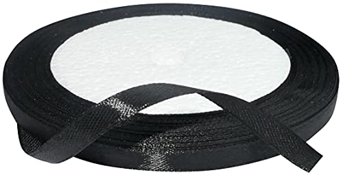 AERZETIX - C50504 - Satinband dekorativ glänzendes - 6mm x 22 meter - schwarz - kreative projekte nähkunst geschenkverpackung zur geburtstagsfeier von AERZETIX