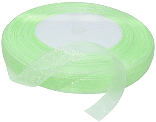 AERZETIX - C50834 - Organzaband glänzender dekorativer organza - 10mm x 45 meter - grüner apfel - kreative projekte nähkunst geschenkverpackung zur geburtstagsfeier von AERZETIX