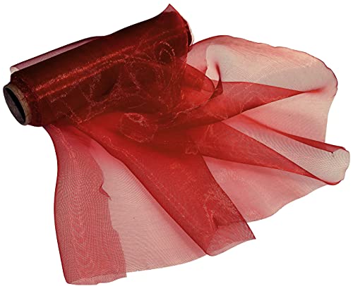 AERZETIX - C50898 - Rolle mit band/organzastoff transparenter glänzender - 16cm x 9 meter - rot - tischläufer/dekorationen - kreative projekte nähkunst geschenkverpackung von AERZETIX