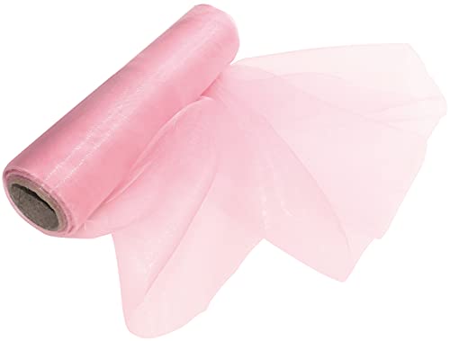 AERZETIX - C50906 - Rolle mit Band/organzastoff transparenter glänzender - 16cm x 9 Meter - rosa - tischläufer/Dekorationen - kreative projekte nähkunst Geschenkverpackung von AERZETIX