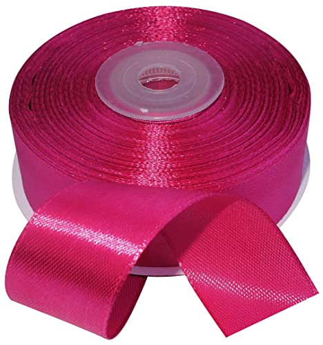 AERZETIX - C55640 - Rolle satinband 25mmx25m - farbe magenta - verpackungsband für geschenke für dekoration zeremonie hochzeit geburtstag party - aus polyester von AERZETIX