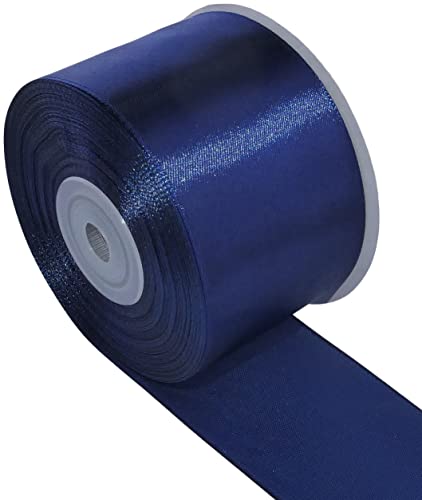 AERZETIX - C55668 - Rolle satinband 50mmx25m - farbe dunkelblau - verpackungsband für geschenke für dekoration zeremonie hochzeit geburtstag party - aus polyester von AERZETIX