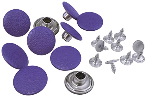 AERZETIX - C56605 - Set mit 10 Ersatz-Druckknöpfe Ø17 mm knöpfe für jeanshosen - aus edelstahl - Farbe lila - kurzwaren nähzubehör kleidung handwerk von AERZETIX