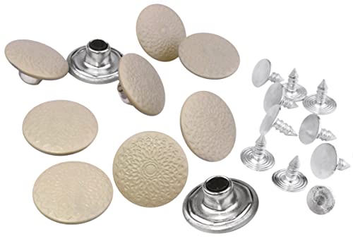 AERZETIX - C56608 - Set mit 10 Ersatz-Druckknöpfe Ø17 mm knöpfe für jeanshosen - aus Edelstahl - Farbe beige - kurzwaren nähzubehör kleidung handwerk von AERZETIX