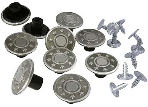 AERZETIX - C56612 - Set mit 10 Ersatz-Druckknöpfe Ø17 mm mit sternendruck knöpfe für Jeanshosen - aus metall - Farbe Antiksilber - kurzwaren nähzubehör kleidung kunsthandwerk von AERZETIX