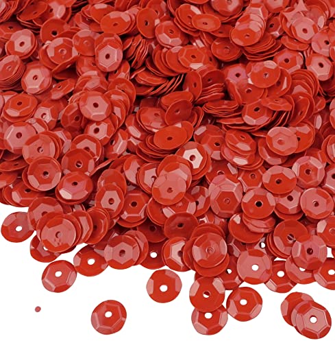 AERZETIX - C56991-220 g glitzer Pailletten Ø 6 mm - farbe rot matt - ca. 19000 stück - aus kunststoff - für kurzwaren hobby nähen dekoration kunst schmuck konfektion von AERZETIX