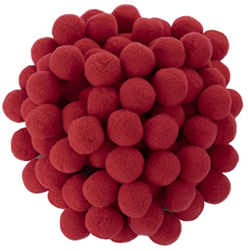 AERZETIX - C60459-100 Pompons Ø20 mm - rot - aus Textil - girlanden zum selbstgestalten für Hobby kurzwaren Dekoration nähen Kleidung Stickerei von AERZETIX