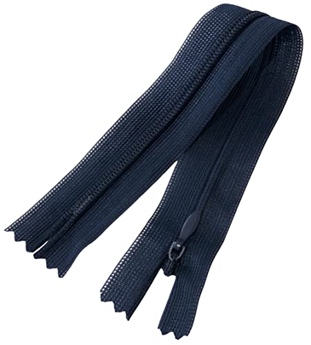 AERZETIX - C60550 - Satz mit 10 Reißverschlüssen unsichtbar 20cm nicht trennbar - reißverschluß mit gestell - farbe dunkelblau - lederwaren jeans hosen kleid rock schieber kleidungsstück nähen von AERZETIX