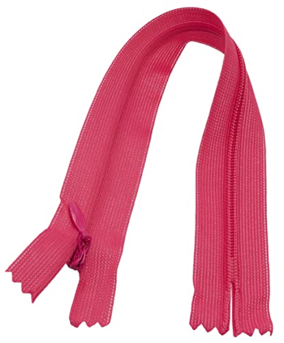 AERZETIX - C60797 - Satz mit 10 Reißverschlüssen unsichtbar 22cm Nicht trennbar - reißverschluß mit Gestell - Farbe rosa-rot - Lederwaren Jeans Hosen Kleid Rock Schieber kleidungsstück nähen von AERZETIX