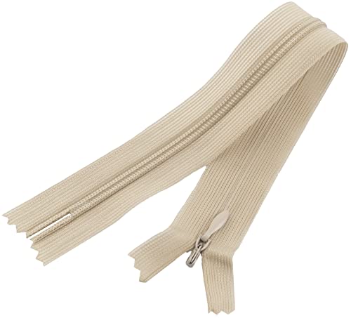 AERZETIX - C60832 - Satz mit 10 Reißverschlüssen unsichtbar 25cm nicht trennbar - reißverschluß mit gestell - farbe hellbeige - lederwaren jeans hosen kleid rock schieber kleidungsstück nähen von AERZETIX