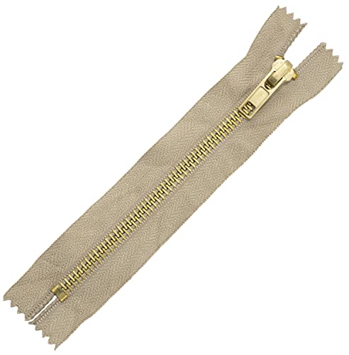 AERZETIX - C61332-5er-Set nicht trennbare Reißverschlüsse 14 cm aus metall - Farbe Hellbeige - reißverschluss mit schieber für lederwaren nähen rock kleid hose kurzwaren tasche weste von AERZETIX