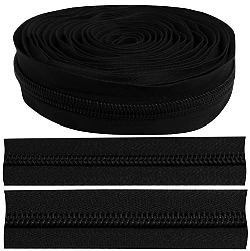 AERZETIX - C62780-5m Reißverschluss/spirale Nr. 10 ohne schieber - Farbe: schwarz - aus nylon - schutzhülle für kleidungskissen rock kleid lederwaren jeans dekoration von AERZETIX