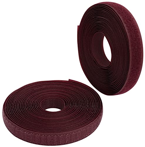 AERZETIX - C65873 - Klettband/-rolle 16 mm 5 meter - organizer/kabelbinder - band für kleidersäcke - aus polyamid und polyester - farbe: burgund von AERZETIX