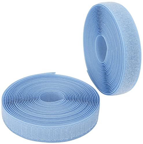 AERZETIX - C65894 - Klettband/-rolle 20 mm 5 meter - organizer/kabelbinder - band für kleidersäcke - aus polyamid und polyester - farbe: hellblau von AERZETIX