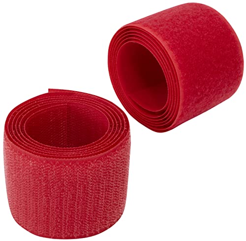 AERZETIX - C66001 - Klettband/-rolle 50 mm 1 meter - organizer/kabelbinder - band für kleidersäcke - aus polyamid und polyester - farbe: himbeerrot von AERZETIX