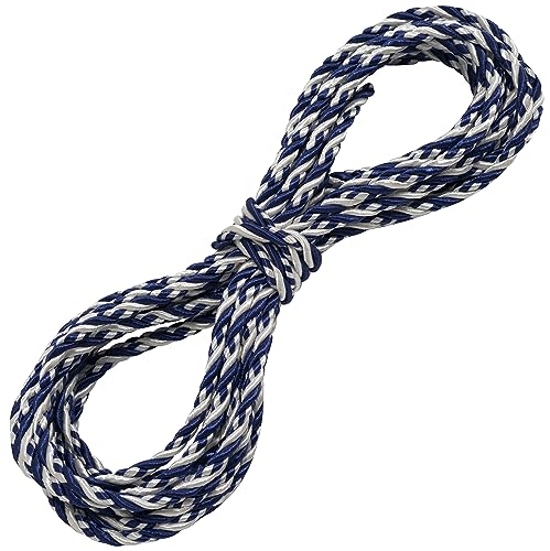 AERZETIX - C67824 - Dekorative gedrehte/Kordel/Schnur/Leine 5 Meter x 4 mm - aus Polyester - Farbe blau/weiß von AERZETIX