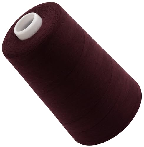 AERZETIX - C72482 - Nähgarnkonus 120 (40/2) 4000 m - aus polyester - konfektion, kurzwaren, garn, kordel, schnur, nähen, kleidung, faden - farbe rot - weinrot von AERZETIX