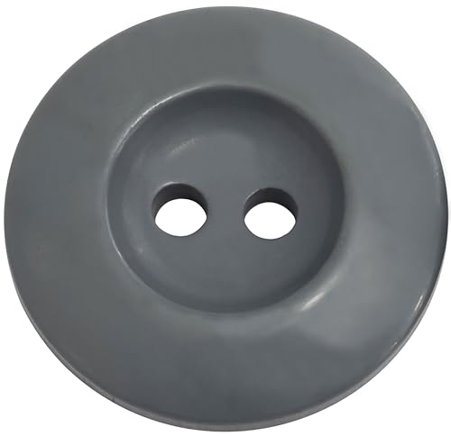 AERZETIX - C74116-10er-Set Nähknöpfe rund ∅25x4 mm mit 2 Löchern 40L L40 - Farbe grau - aus Kunststoff - Öffnung 3 mm - kurzwaren nähen kleidung dekoration von AERZETIX