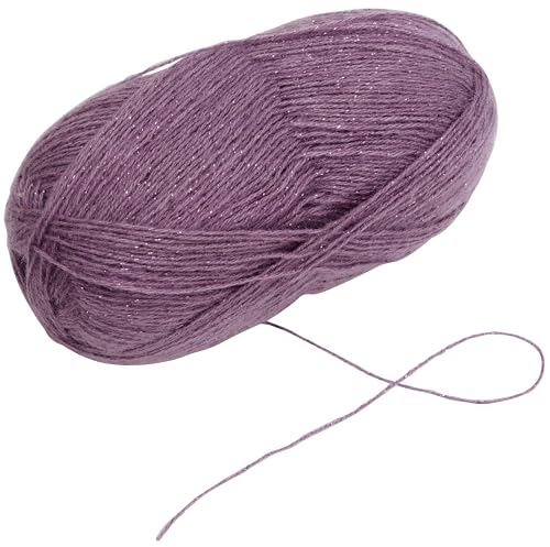 AERZETIX - C74317 - Spule strickgarn 100 g - farbe lila - aus 75% acryl, 20% wolle, 5% metallisierter faden - haken nadeln kurzwaren kleidung chenille von AERZETIX