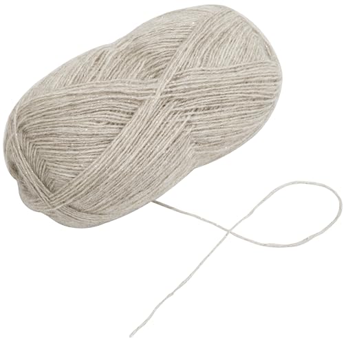 AERZETIX - C74330 - Spule strickgarn 100 g - farbe beige-grau - aus 75% acryl, 20% wolle, 5% metallisierter faden - haken nadeln kurzwaren kleidung chenille von AERZETIX