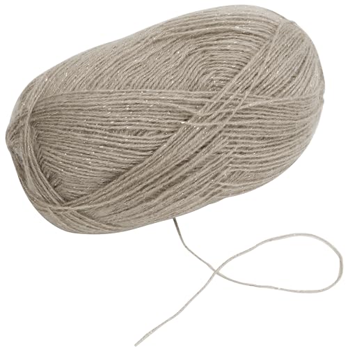 AERZETIX - C74343 - Spule strickgarn 100 g - farbe cappuccino - aus 75% acryl, 20% wolle, 5% metallisierter faden - haken nadeln kurzwaren kleidung chenille von AERZETIX