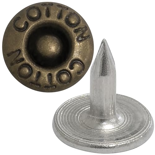 AERZETIX - Satz mit 50 Nieten knöpfe flach ⌀9.5mm Länge 9mm - "COTTON" - aus Metall - farbe oxid - für leder stoff jeans kleidung lederwaren textil AERZETIX - Satz mit 50 Nieten knöpfe flach ⌀9.5mm Länge 9mm - "COTTON" - aus Metall - farbe oxid - für leder stoff jeans kleidung lederwaren textil von AERZETIX