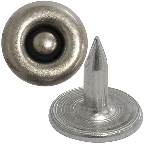 AERZETIX - Satz mit 50 Nieten knöpfe flach ⌀9.5mm Länge 9mm - "NEUTRAL" - aus Metall - farbe schwarz chrom - für leder stoff jeans kleidung lederwaren textil AERZETIX - Satz mit 50 Nieten knöpfe flach ⌀9.5mm Länge 9mm - "NEUTRAL" - aus Metall - farbe schwarz chrom - für leder stoff jeans kleidung lederwaren textil von AERZETIX