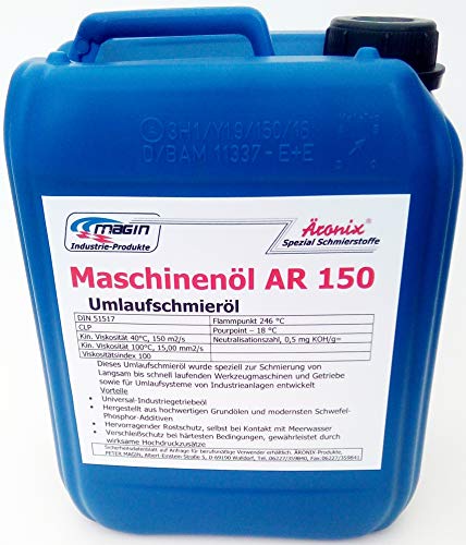 (11€/L) 5L Äronix AR150 Maschinen Getriebeöl Umlaufschmieröl Bohrhammer Stemmhammer Schlagwerk Getriebe Öl Schmieröl von Äronix