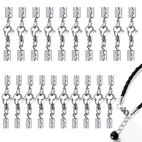 AFASOES 20 Stück Kettenverschluss Edelstahl Schmuckverschlüsse Silber Ketten Verschlüsse DIY Schmuck Karabinerverschlüsse für Kette Halsketten Armbänder Anhänger Schmuckerstellung (2,5mm & 3,5mm) von AFASOES