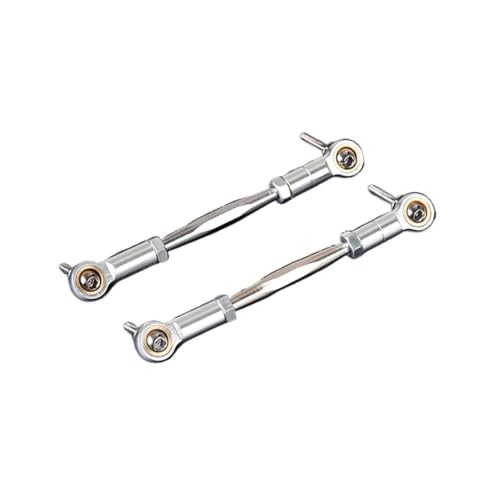 AFCAHEH Upgrade Alloy Steering Turnbuckle Tie Rod 2pcs for 1/5 Rc Car ROFUN ROVAN King Motor 5B 5T 5SC Buggy Truck Parts(Silver) von AFCAHEH