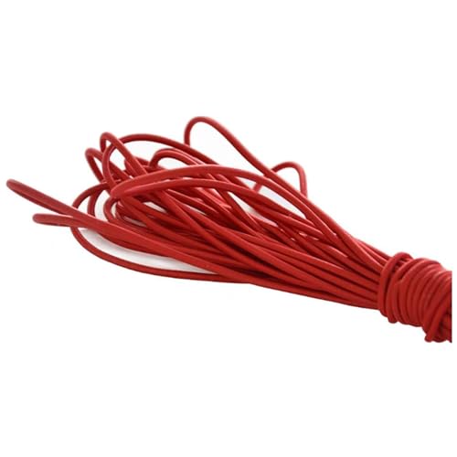 AFEUZHE 2mm Rundgummi Elastische Kordel, farbige elastische Schnur, Perlenschnur, 10m Dehnbare Schnur Gummiband für Armbänder, Halsketten, Schmuckherstellung, Perlen, DIY Nähen (2mmx10m Rot) von AFEUZHE