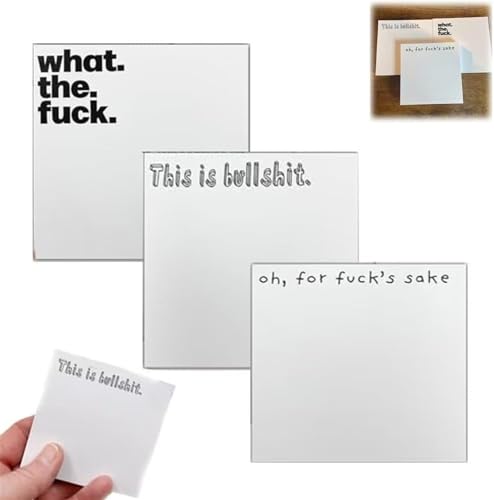 Funny Sticky Note, Fuck Black Sticky Notes - for Fuck's Sake Sticky Note, Creative Sticky Notes,Funny Gift, to Do List, Checklist, Funny Notepad, Best Friend Gift, Office Notes (Mixed 3Pcs) von AFGQIANG